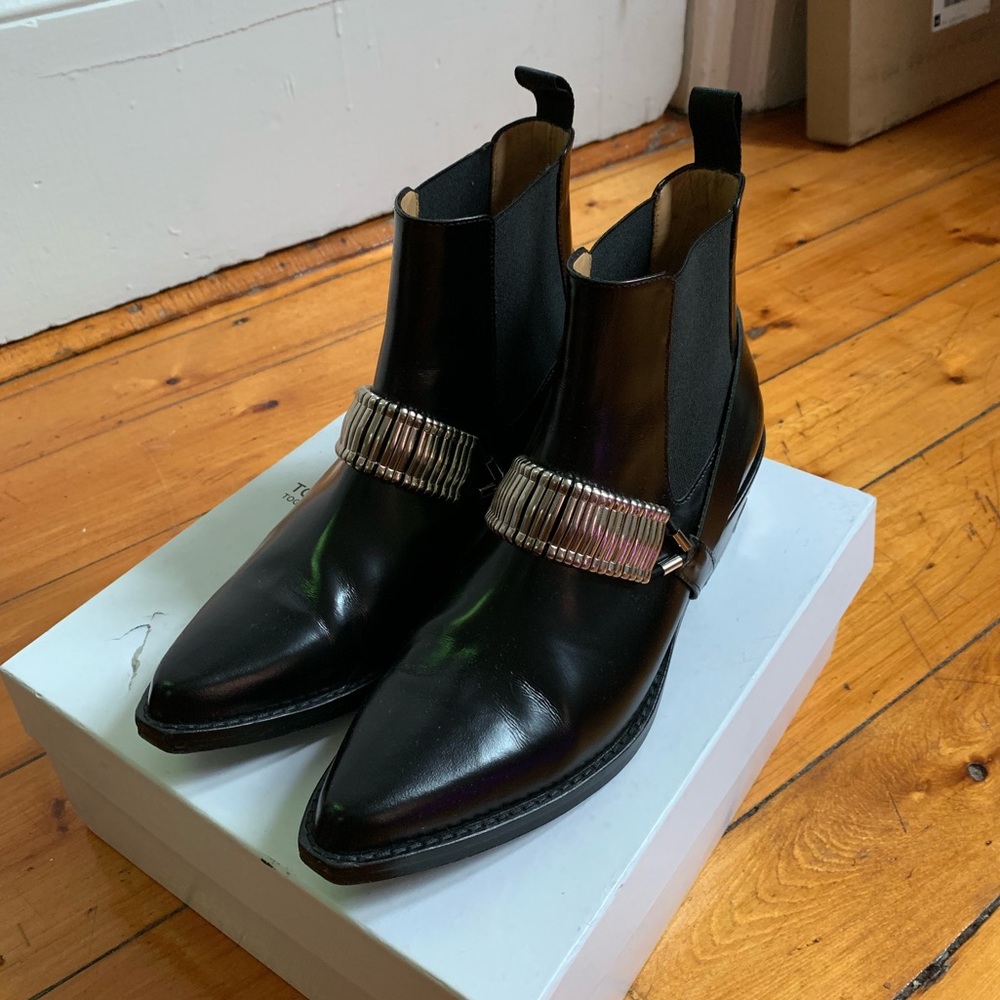 Toga Pulla Black Harness Chelsea Boots